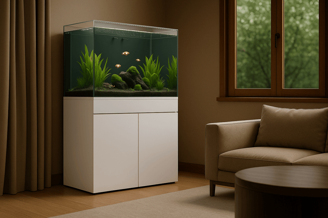 JBJ 65-Gallon All-in-One (AIO) Aquarium with White Stand