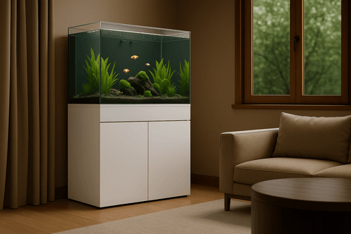 JBJ 65-Gallon All-in-One (AIO) Aquarium with White Stand