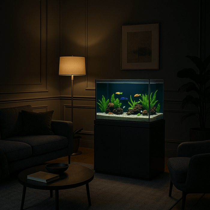 JBJ 65-Gallon Rimless Flat Panel Aquarium – with Black Stand