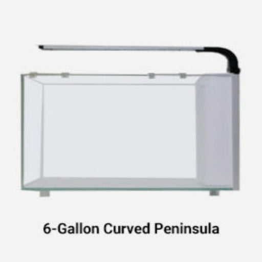 JBJ RL-6-CP 6G Curved Glass Peninsula Aquarium – Compact All-in-One with Sleek 7W Lyra LED Lighting