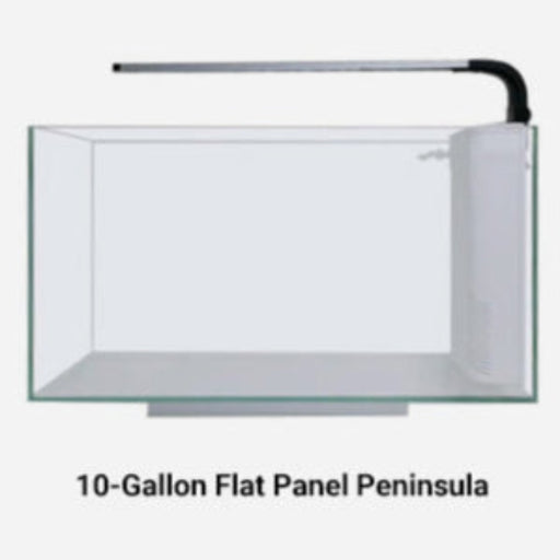 JBJ RL-10-FPP 10G Flat Panel Peninsula Aquarium – Modern Rimless Nano Tank with 9W Lyra LED for Freshwater & Shrimp Habitats