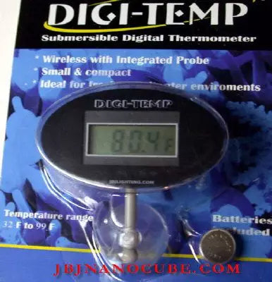 JBJ DT Digi-Temp Submersible Thermometer – Accurate Aquarium Temperature Monitoring with Battery Included